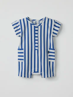 Kortärmad jumpsuit randig
