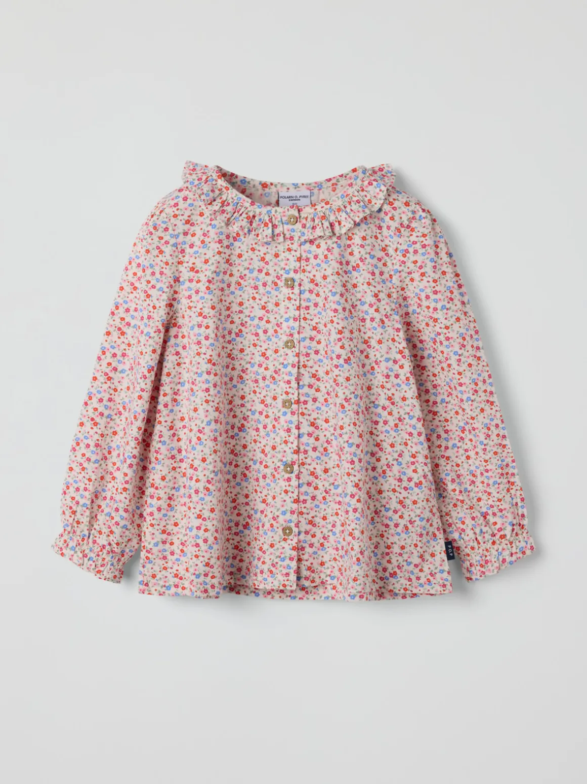 Långärmad blus blommig