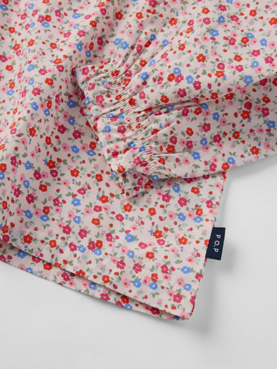 Långärmad blus blommig