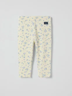 Ribbade leggings blommiga