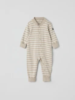 Trikåoverall randig