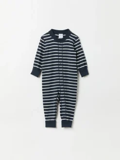 Trikåoverall randig